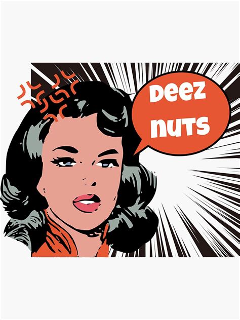 Deez Lady Retro Nuts Sticker For Sale By Purplepeppers Redbubble