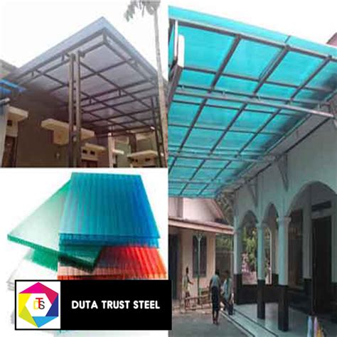 Kanopi Polycarbonate Transparan Frame Rangka Baja Ringan Untuk Penutup