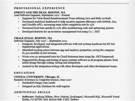 Software Engineer Resume Examples Software Engineer Resume Sample