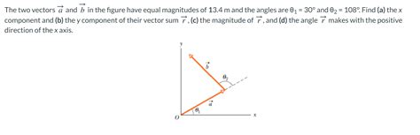 Solved The Two Vectors A And B In The Figure Have Equal