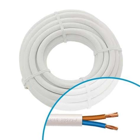 Câble électrique souple H05VVF 2x1 5mm² blanc MIGUELEZ Couronne de