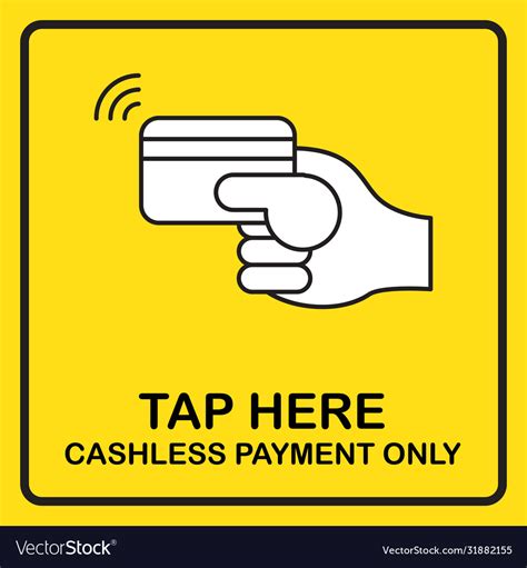 Cashless Payment Sign For Poster Print Board Shop Vector Image