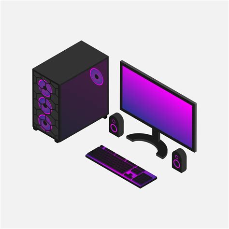 Purple Computer Gaming Set 2855322 Vector Art At Vecteezy