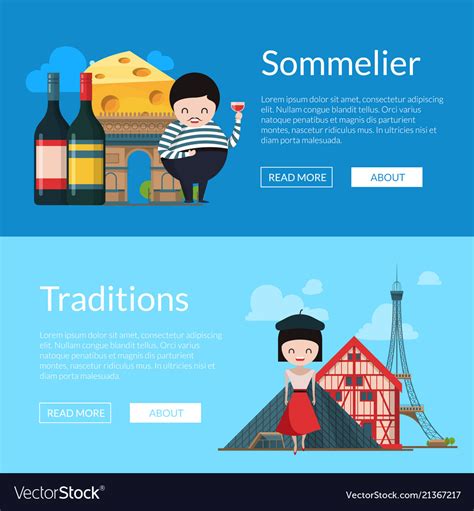 Cartoon France Sights And Objects Royalty Free Vector Image