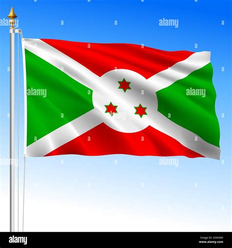 Burundi Official National Waving Flag African Country Vector