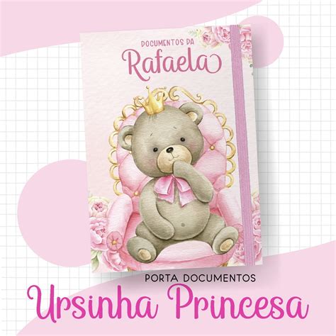 Arquivo Digital Caderneta E Livro Do Bebe Ursinha Princesa