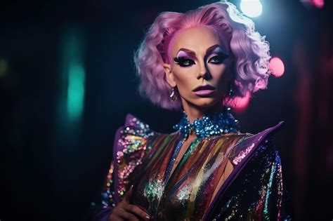 Premium Ai Image Portrait Of Transgender Drag Queen Man With Makeup