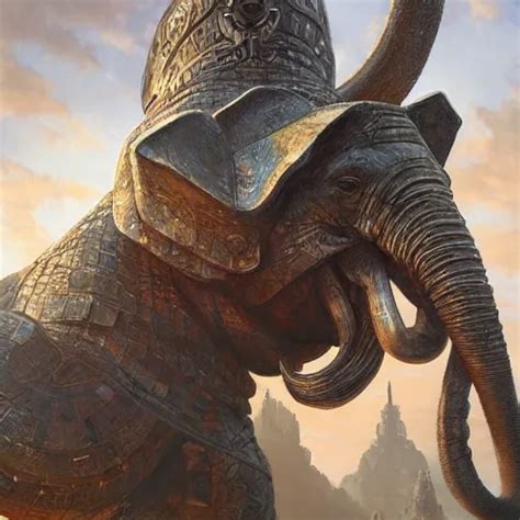 Closeup An Armored War Elephant Dandd Fantasy Stable Diffusion Openart