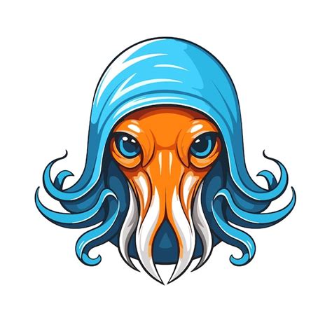 Premium Vector A Premium Mascot Logo Of Squid With White Background