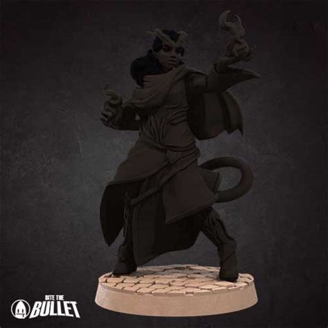 3d Printable Tiefling Sorceress By Bite The Bullet