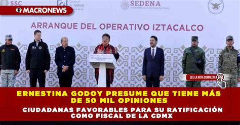 Ernestina Godoy presume que tiene más de 50 mil opiniones ciudadanas