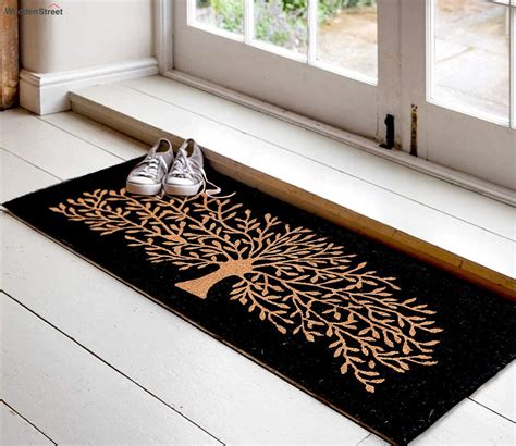 Buy Black And Brown Door Mat - Long Tree Design Coir Floor Mat at 25% ...