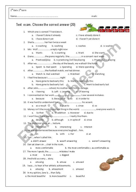 Multiple Choice Review A2 B1 Esl Worksheet By Nataliaalmoines