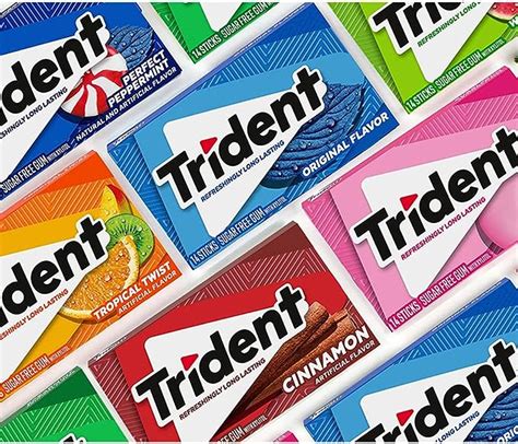 Trident Sugar Free Chewing Gum G Random Mixed Flavours Of Trident