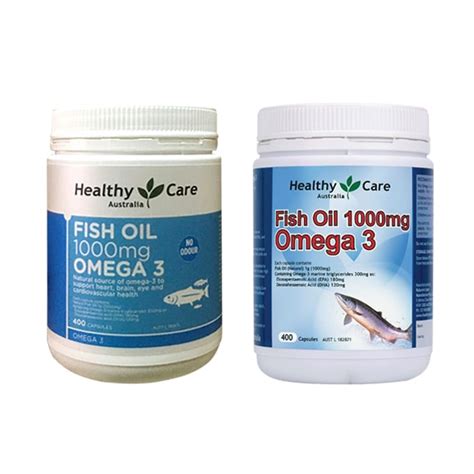 Dầu Cá Fish Oil 1000mg Omega 3 Healthy Care 400 Viên Mẫu Mới Chính Hãng