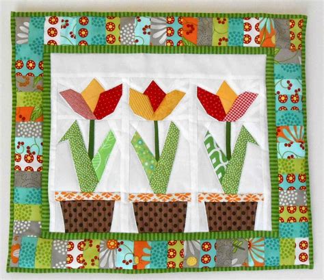 The Patchsmith Tulip Trilogy Wall Quilt