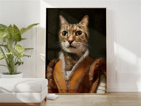 Custom Pet Portrait Digital File Pet Portrait Historical Pet Etsy