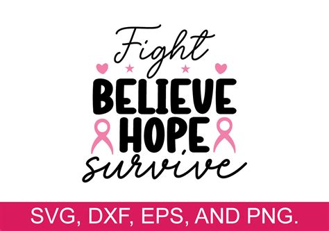 Fight Believe Hope Survive SVG Graphic By Mimi Graphic Creative Fabrica