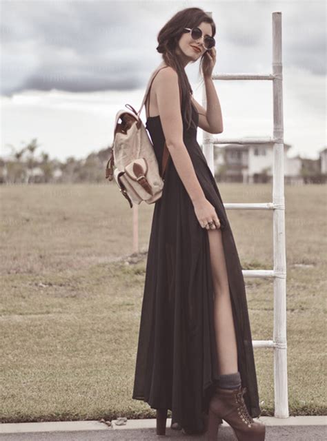 Administrator In Black Suspenders Chiffon Dress #ecs012238 on Luulla
