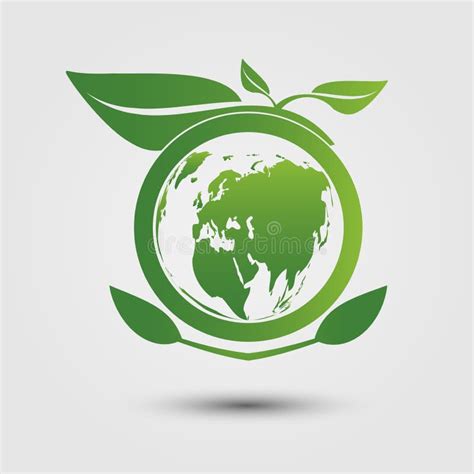 Concepto De La Ecología Enchufe Verde Del Eco Con Tierra Verde