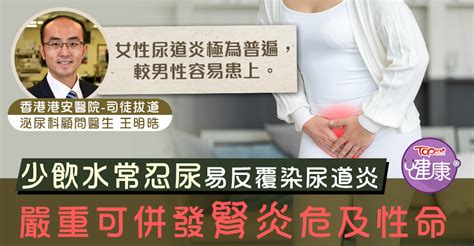 【尿道炎】少飲水常忍尿易反覆染尿道炎 嚴重可併發腎炎危及性命