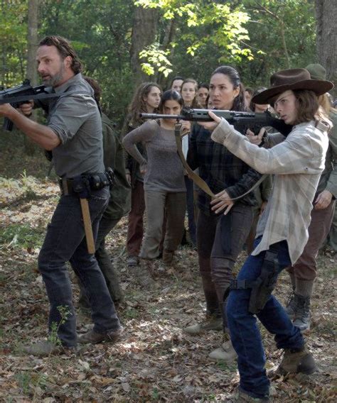 Rick And Carl Killing Walkers Alongside The Oceanside The Walking Dead S07 E15 Something They