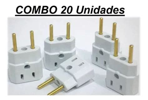 Plug Adaptador Tomada 10a 20a 3 E 2 Pinos Combo 20undd Bob 110V 220V