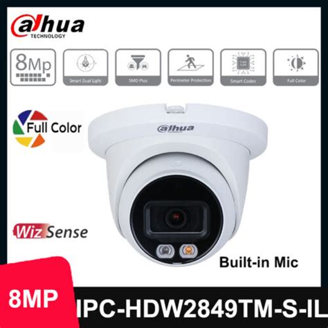 Dahua 4K 8MP IP Camera Full Color Built In Mic PoE SMD IP67 IPC