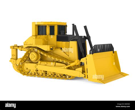 Yellow Bulldozer Isolated Stock Photo Alamy