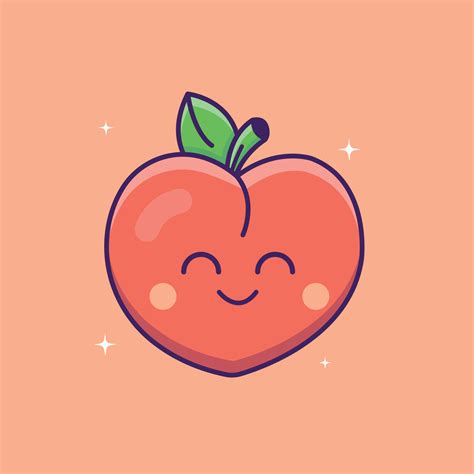 Cute cartoon peach in vector illustration 10556128 Vector Art at Vecteezy