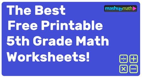 Free Th Grade Math Worksheetsprintable W Answers Mashup Math