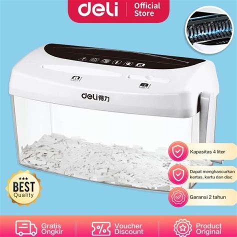 Jual Original Deli Paper Shredder Penghancur Kertas Manual A4 Uk 4