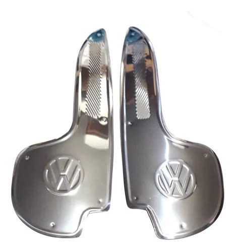 Polaina Paralama Traseira Fusca Inox Americana Logo Vw