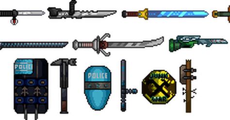 Pixel Art Weapon Pixelart Ballistic Weapons Melee Pixiv