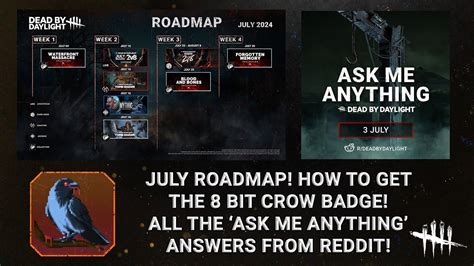 Dead By Daylight July Roadmap How To Get 8 Bit Crow Badge Reddit Ama