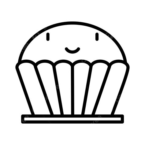 Muffin Line Icon Vector Cupcake Cake Dessert Png And Vector With