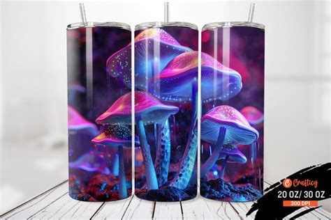 Neon Mushrooms Tumbler Wrap