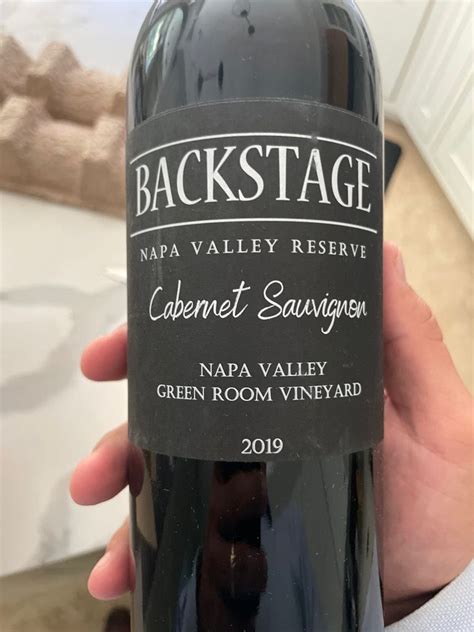 2019 Backstage Cabernet Sauvignon Reserve Green Room Vineyard Usa California Napa Valley