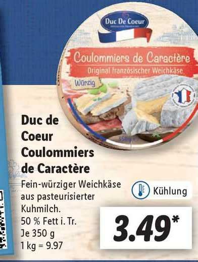 Duc De Coeur Coulommiers De Caractère Angebot bei Lidl 1Prospekte de