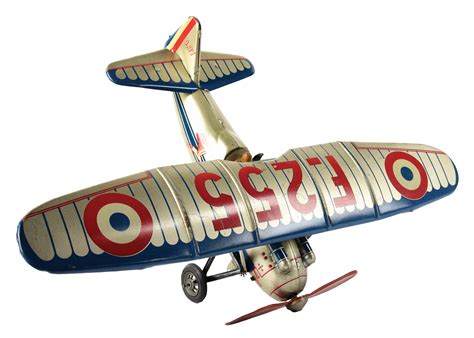 Lot Detail Pre War French Tin Litho Wind Up Airplane Toy