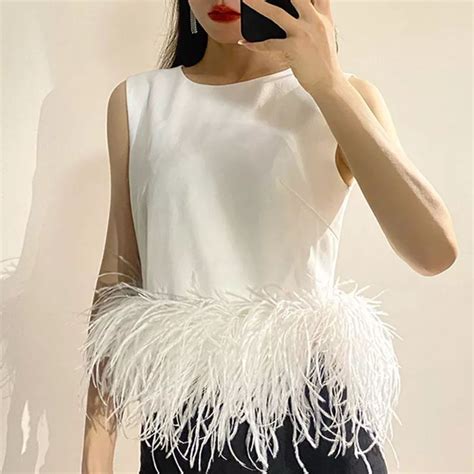 Feather Blouse And Shirt Feather Tops Feathered Shirt Blouses For Women