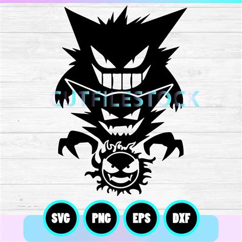 Gastly Gengar Haunter Svg Silhouette 3 Pokemon Ghost Svg Cricut Cut Files