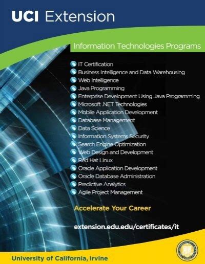 It Program Brochure Uc Irvine Extension University Of California