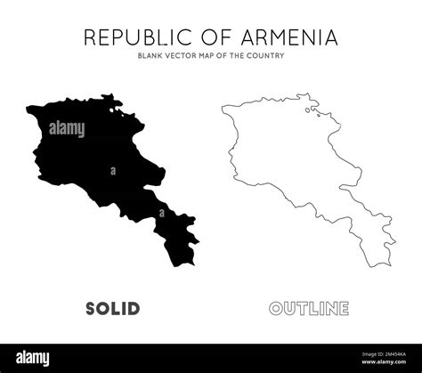 Armenia map. Blank vector map of the Country. Borders of Armenia for ...