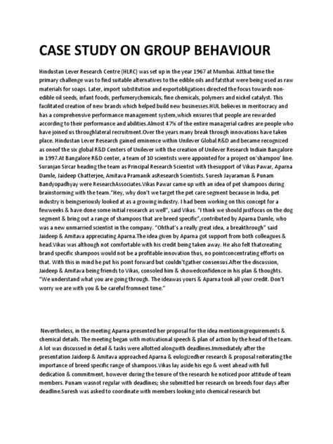 case study  group behaviour  leadership business