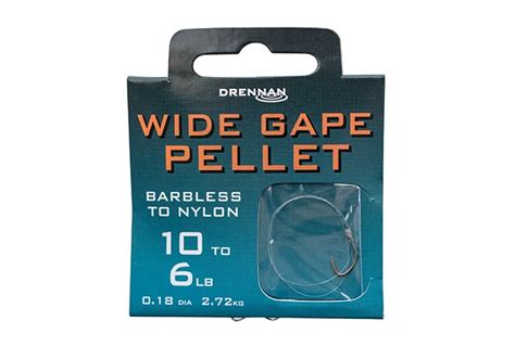 Drennan Barbless Wide Gape Pellet Hooks To Nylon Bodle Angling