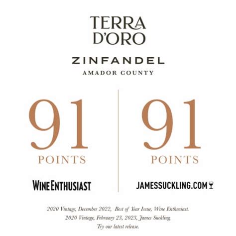 Terra D Oro Zinfandel California Red Wine Ml Ml Kroger