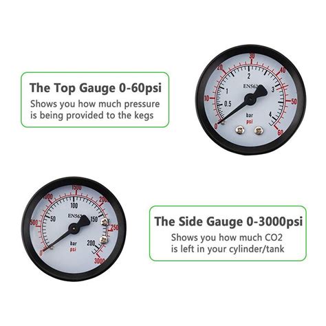 Co2 Regulator Gauge Replacement 0 60psi 0 3000 Grandado
