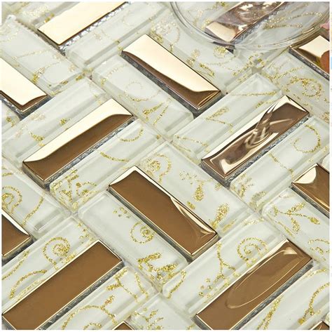 30 White And Gold Tile Decoomo