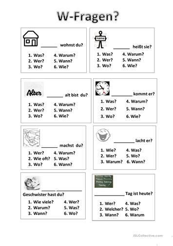 W Fragen German Language Learning German Grammar Learning Worksheets